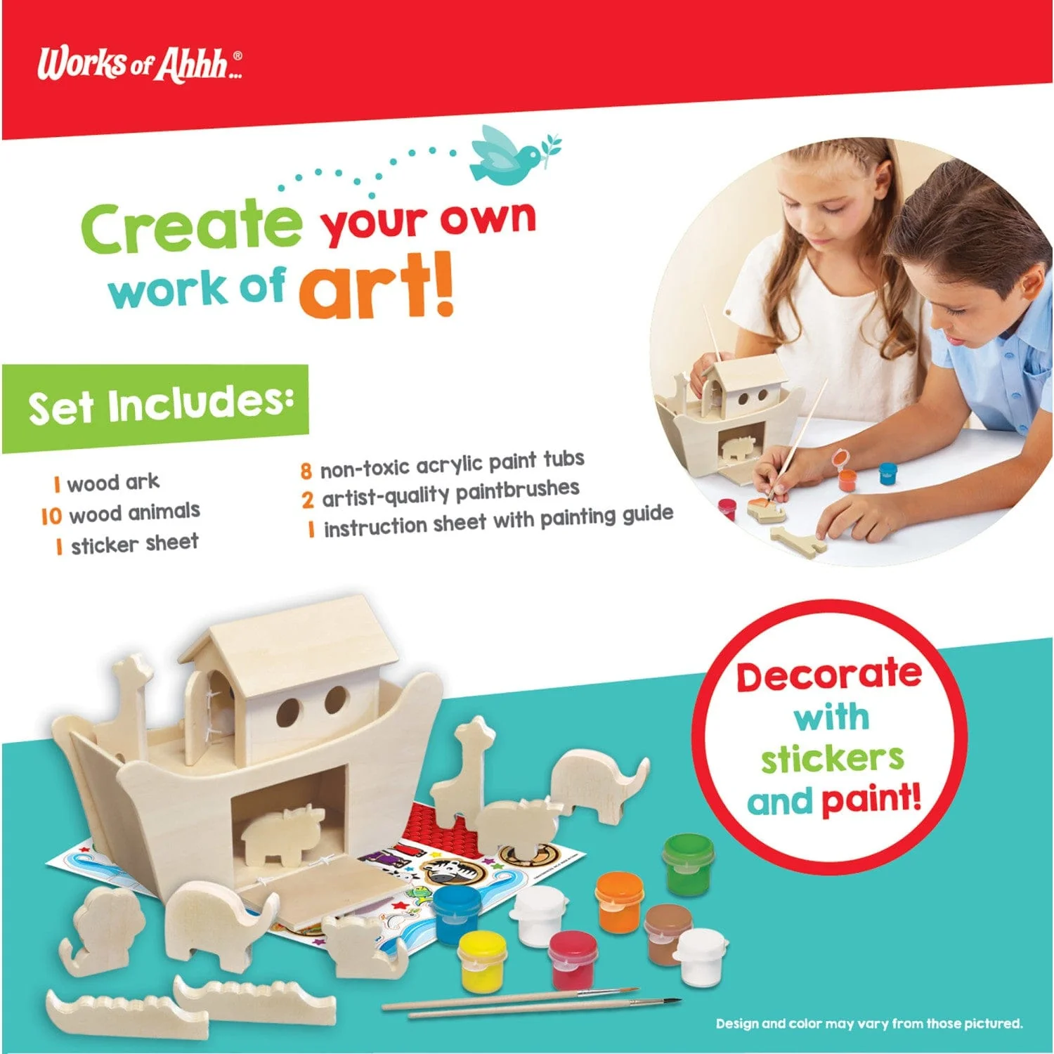 Noah's Ark Wood Craft & Paint Kit - Image 3