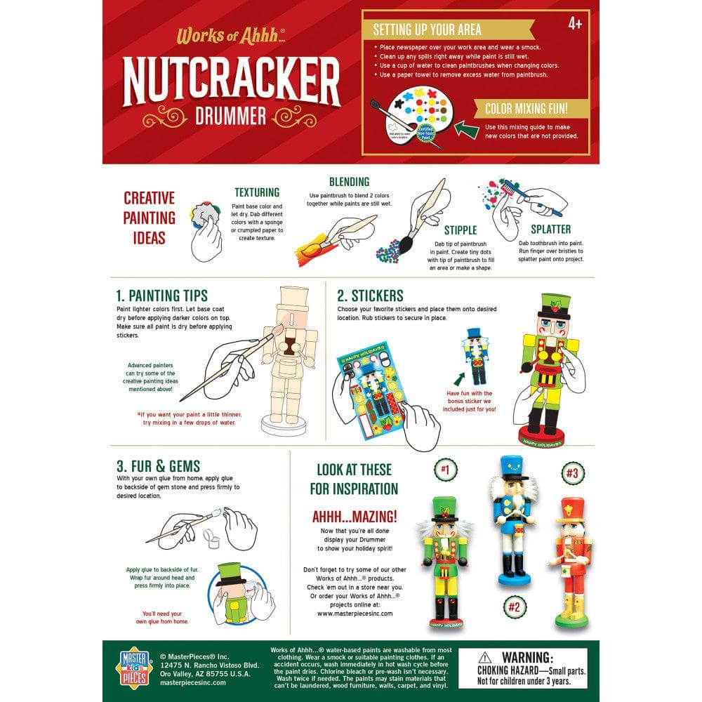 Nutcracker Drummer Wood Paint Set - Image 4