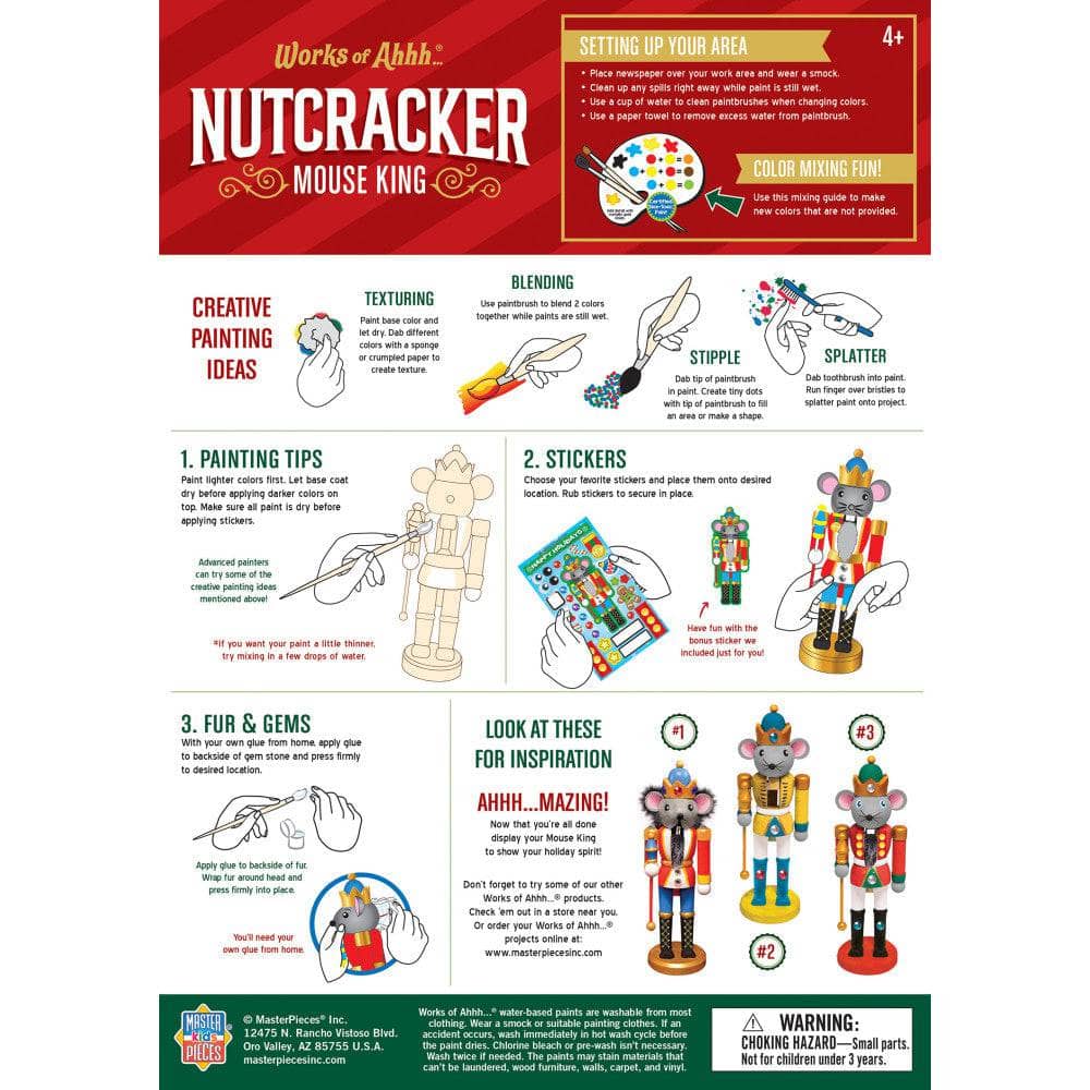 Holiday Craft Kit - Nutcracker Mouse King Wood Paint Kit - Image 4