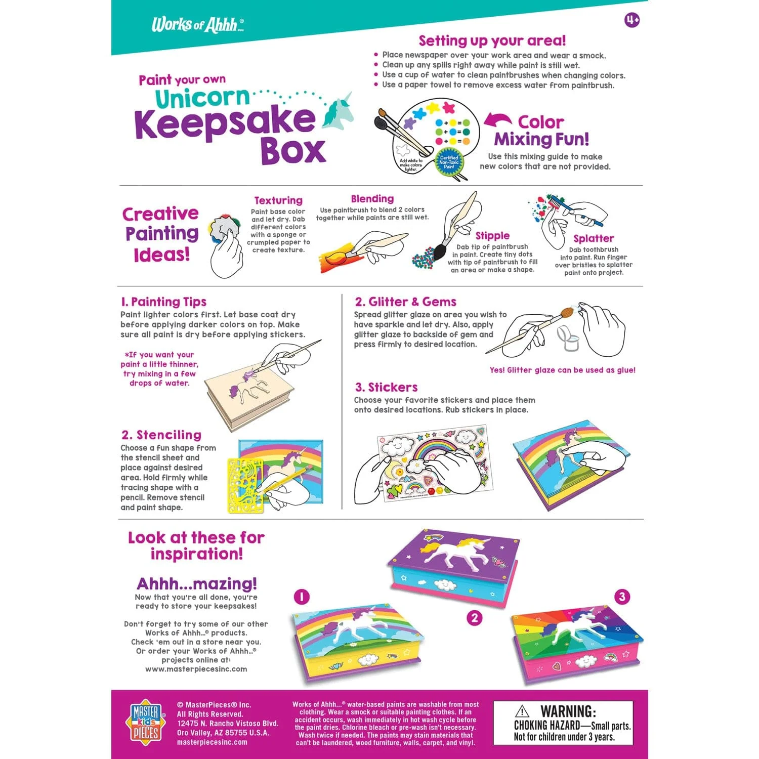 Unicorn Keepsake Box Wood Craft & Paint Kit - Image 4