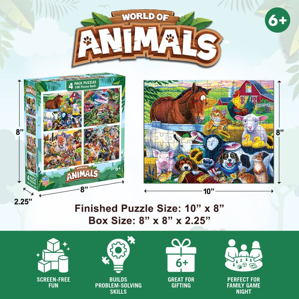World of Animals 100 Piece Jigsaw Puzzles 4-Pack V2 - Image 8