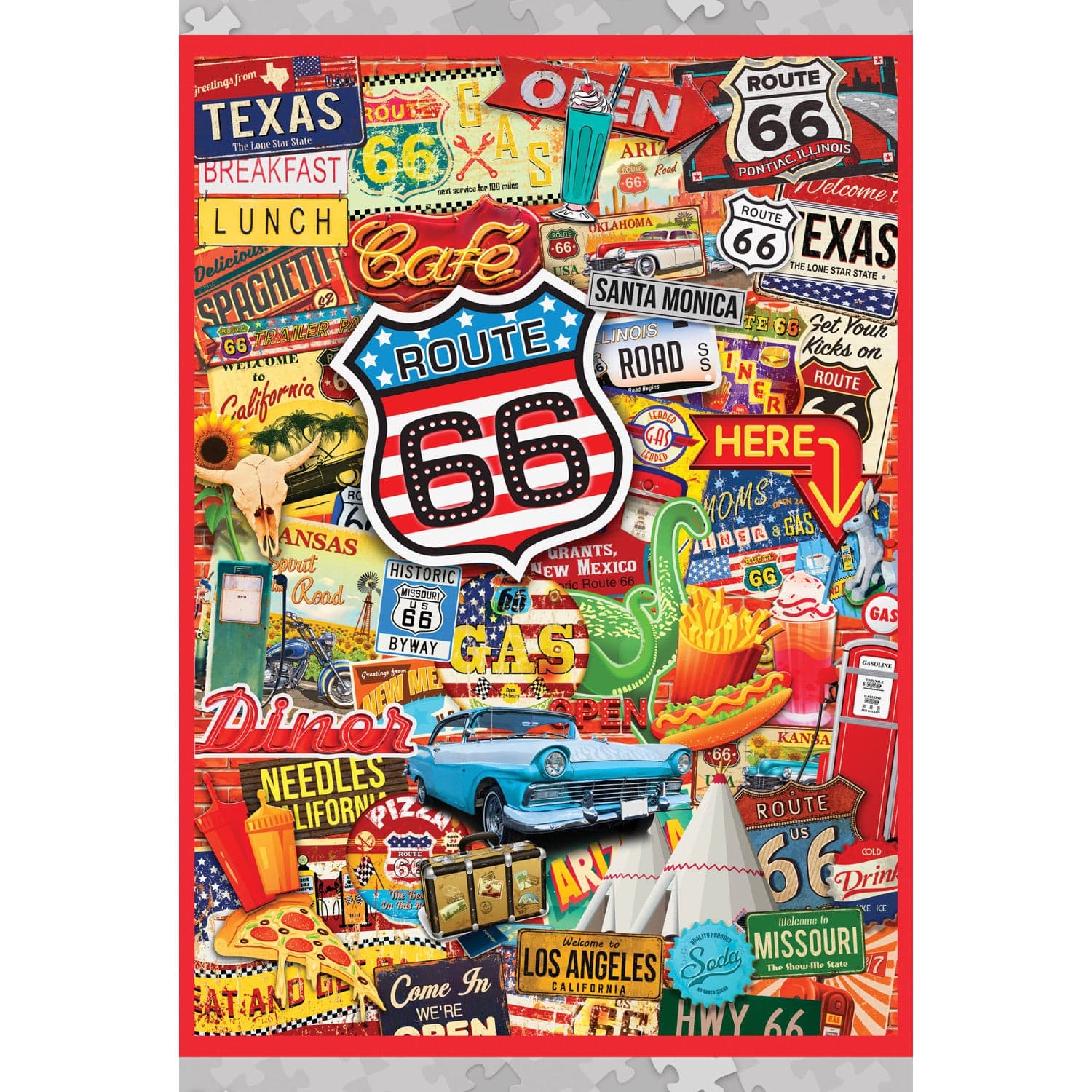 World's Smallest - Route 66 1000 Piece Jigsaw Puzzle - Image 4